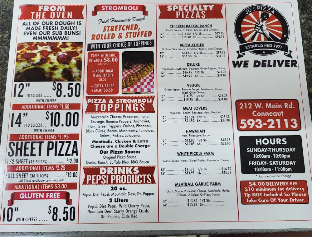 J D's Pizza Menu image 2